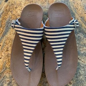 FitFlop Sandal - Navy & Cream Stripe - Size 10